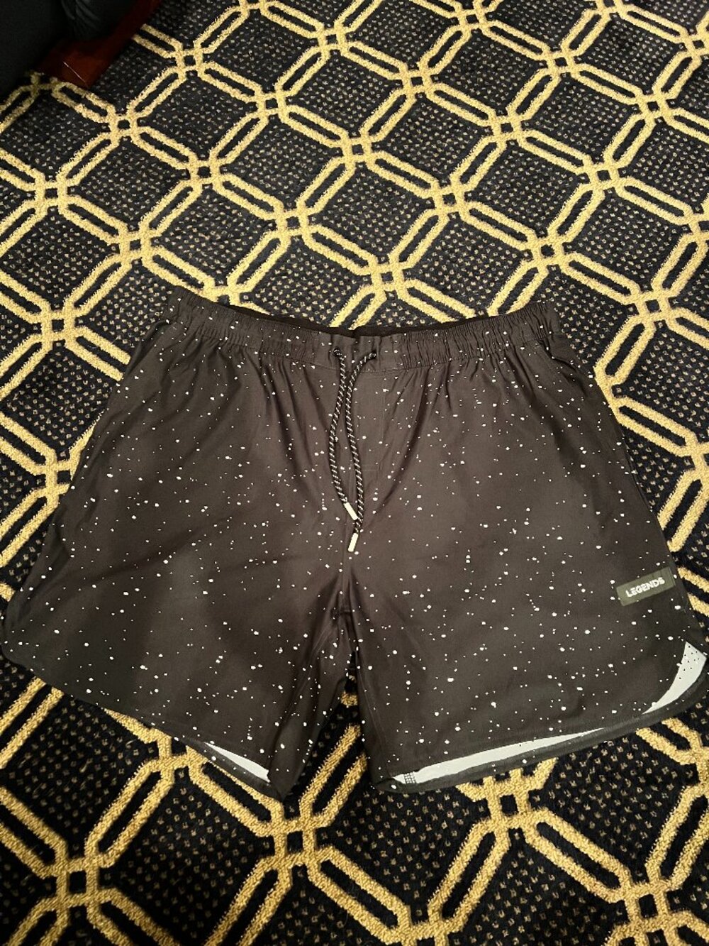 Legends Men’s XXL Black Speckle Lined Performance Shorts 7” Athletic